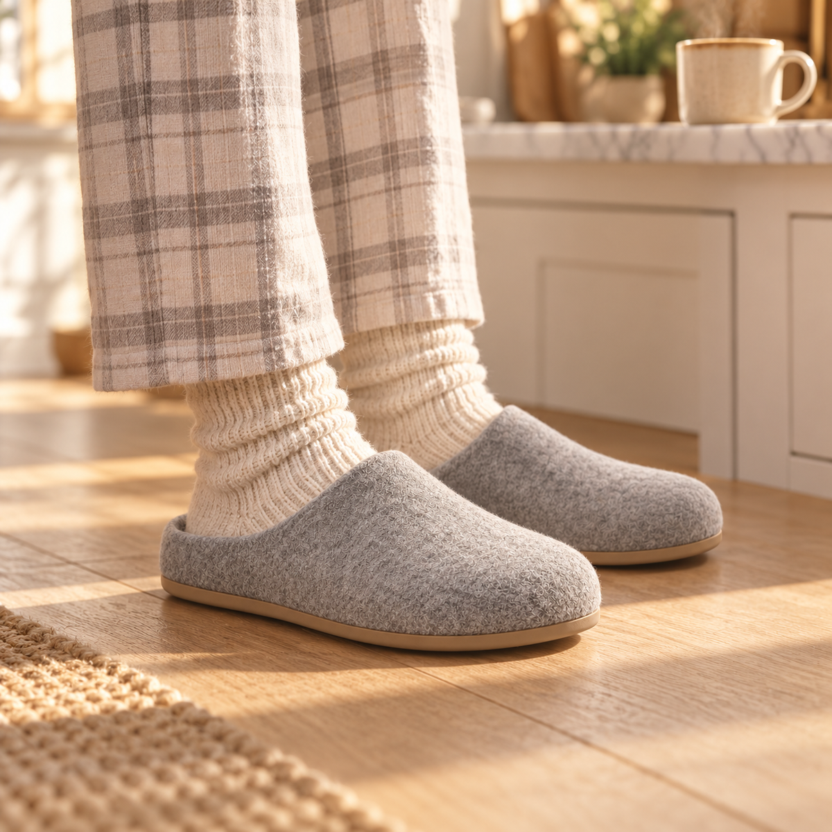 The Clock-Out Felt Slipper